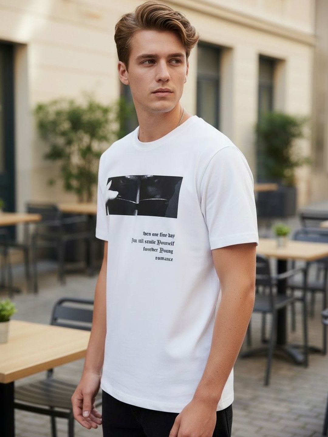 Mast & Harbour Men Typography Printed T-shirt