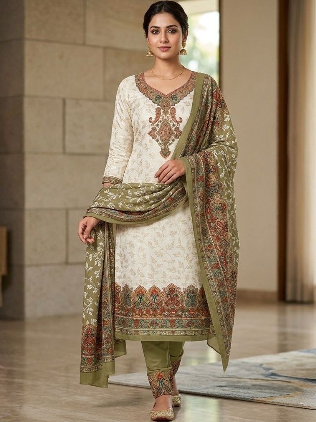 KTI Printed Unstitched Dress Material