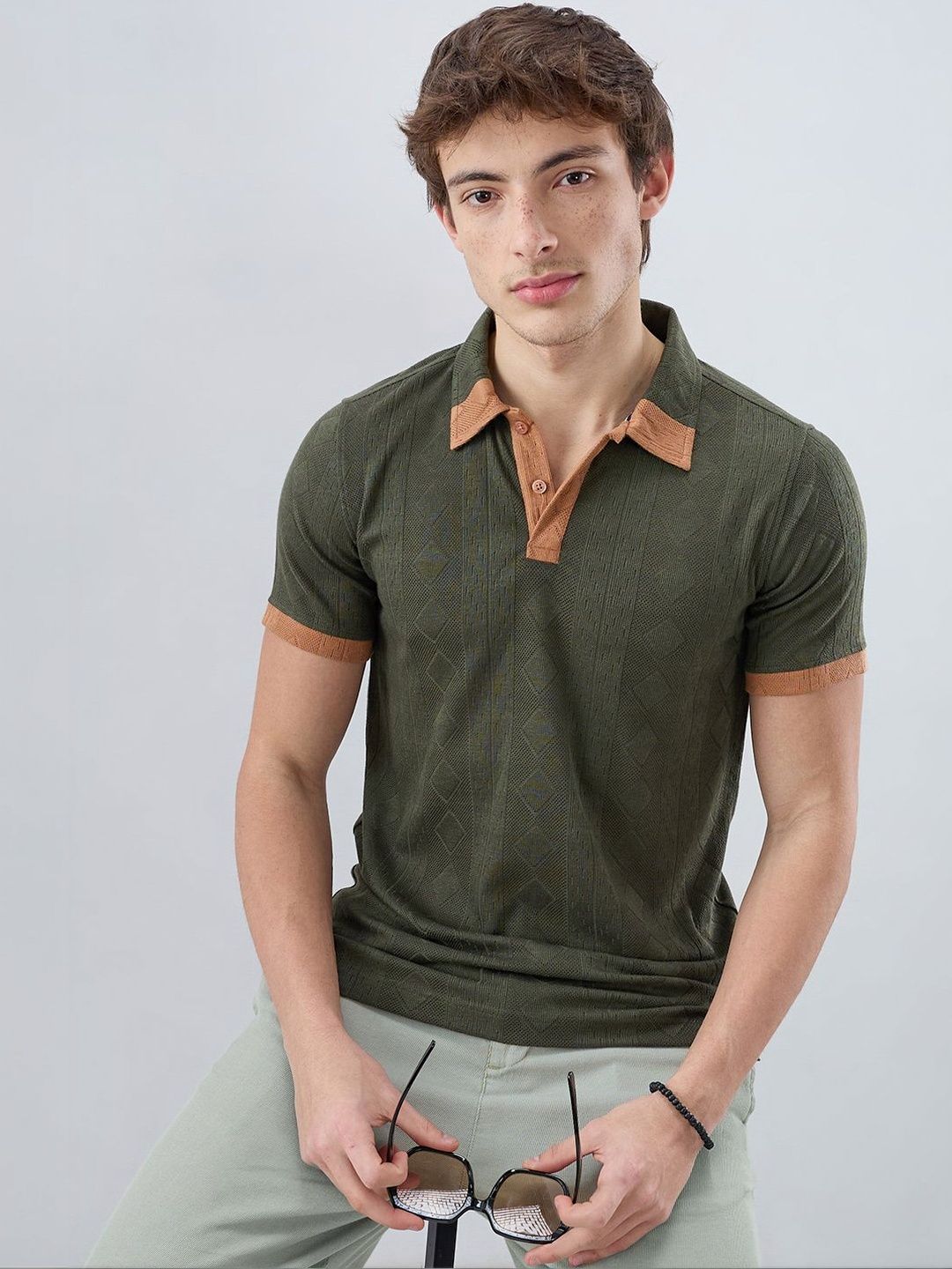 VASTRADO Men Polo Collar Slim Fit T-shirt