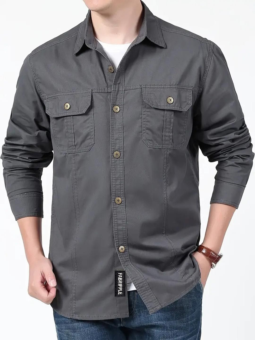 FABRIPPLE Men Classic Casual Shirt