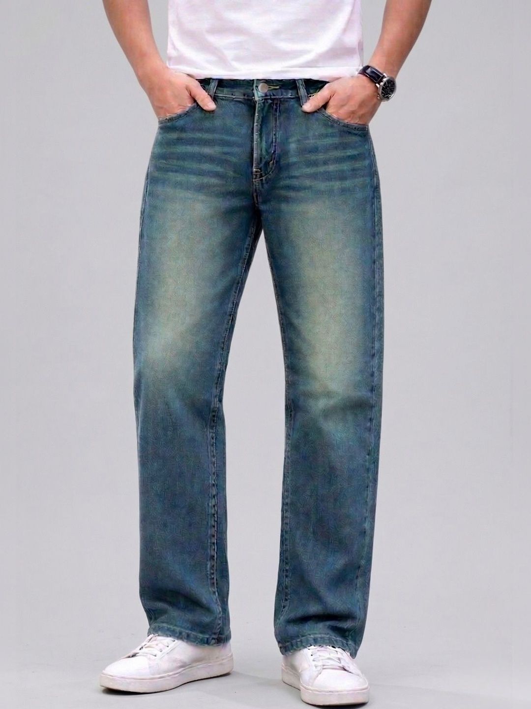9X DENIMS Men Mid-Rise Light Fade Jeans