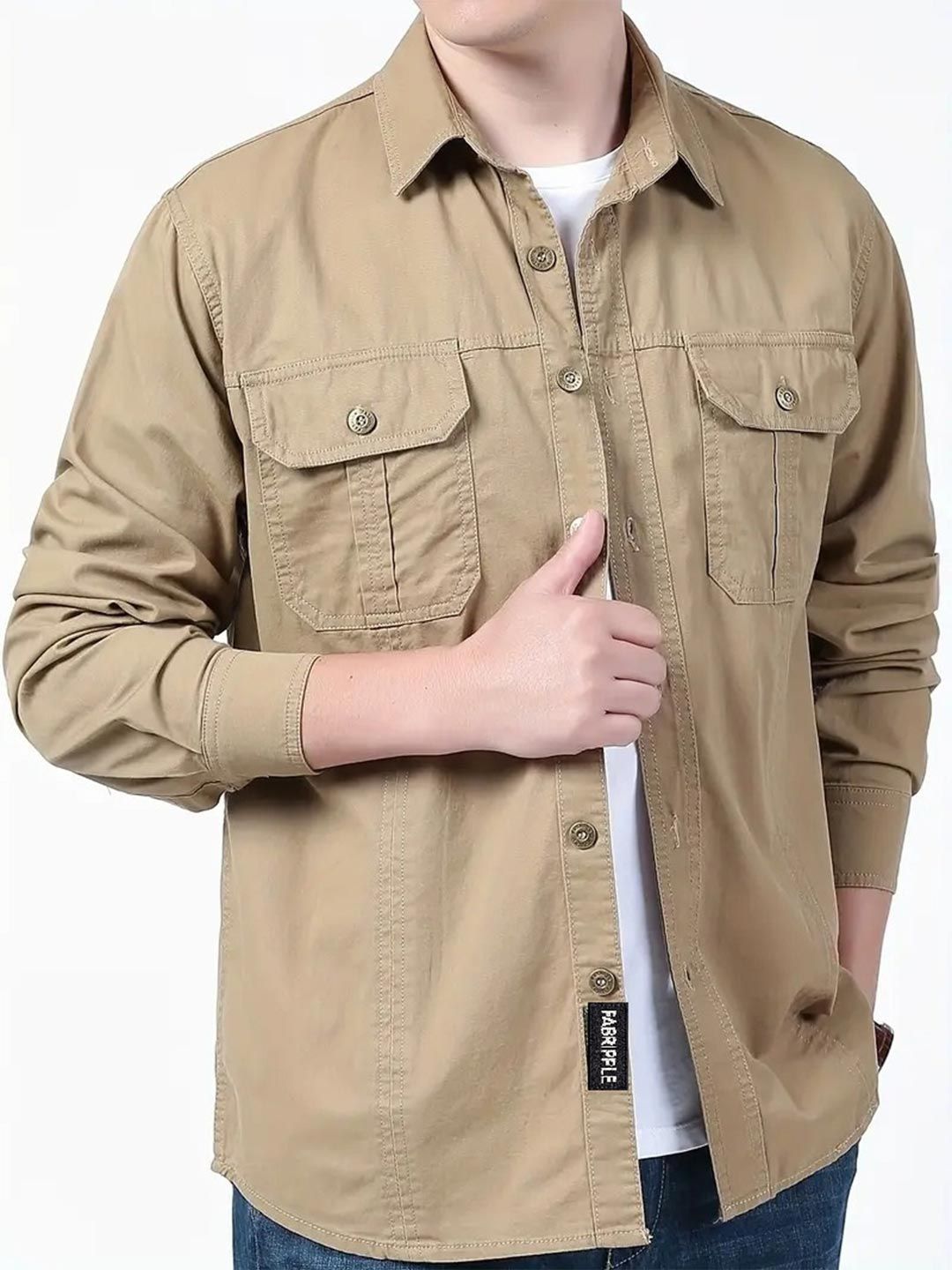 FABRIPPLE Men Classic Casual Shirt