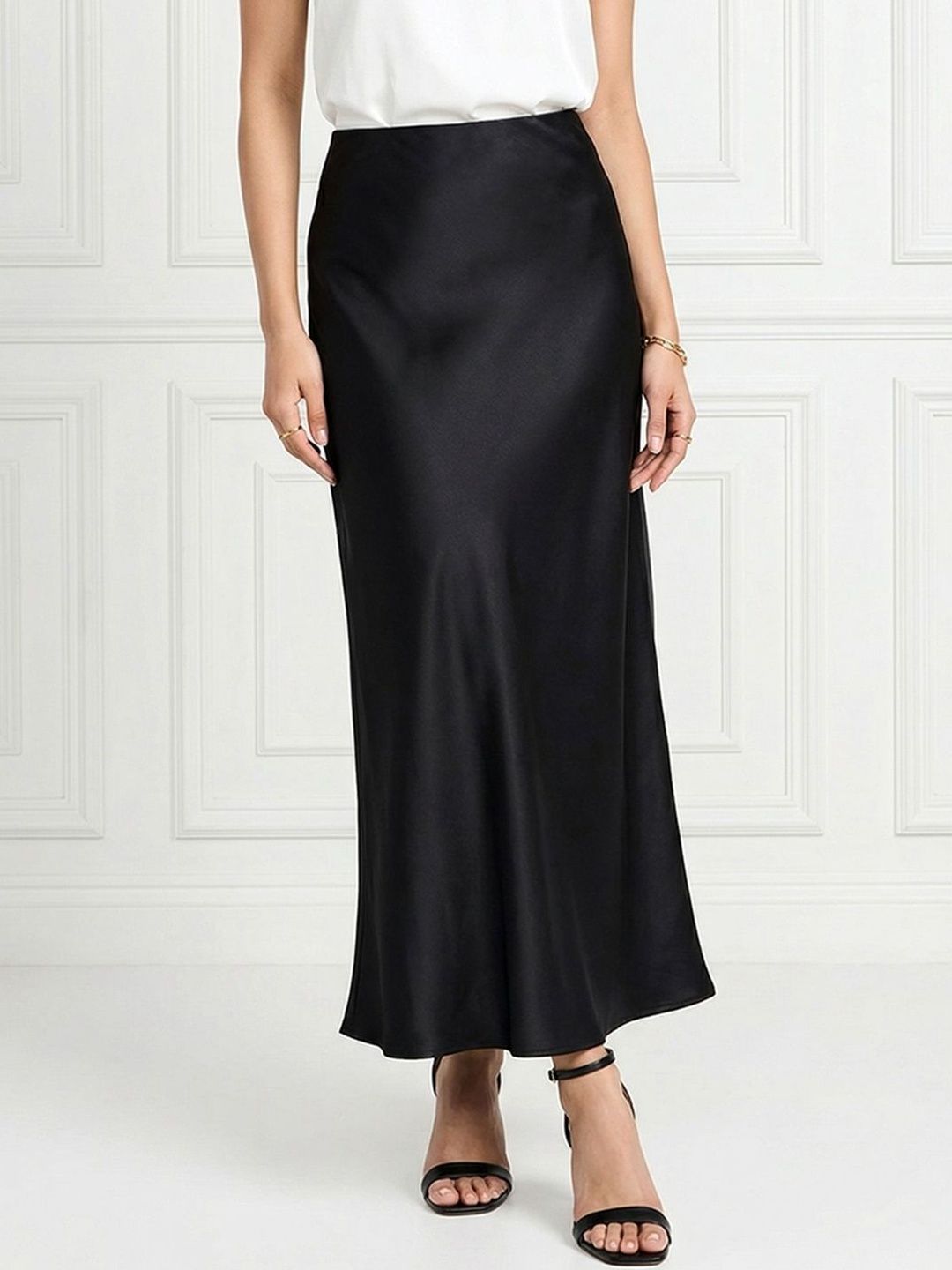 ADDYVERO ADDYVERO Women Satin Midi A-Line Skirt