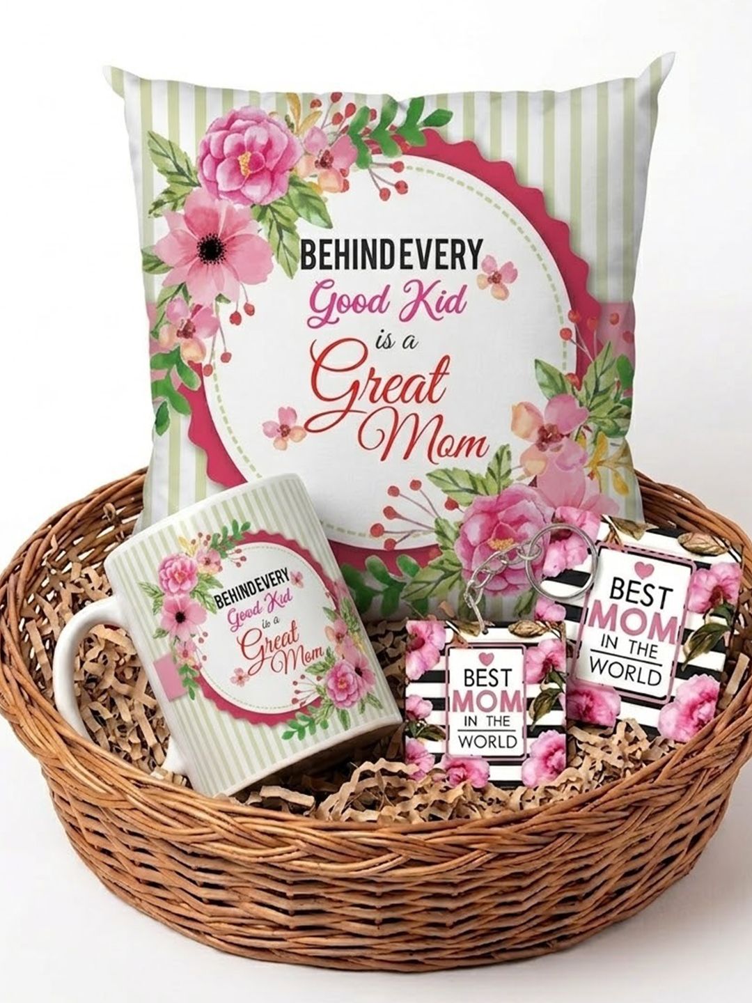 THEYAYACAFE 4-Pcs Pink Printed Home Gift Set