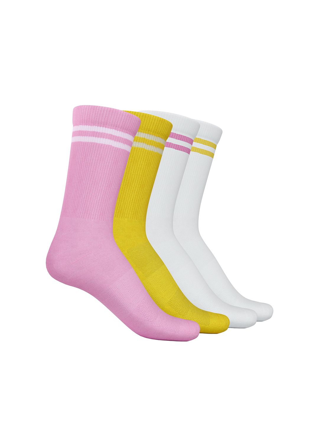 TalkingSox Unisex Pack Of 4 Striped Bamboo Calf Length Socks