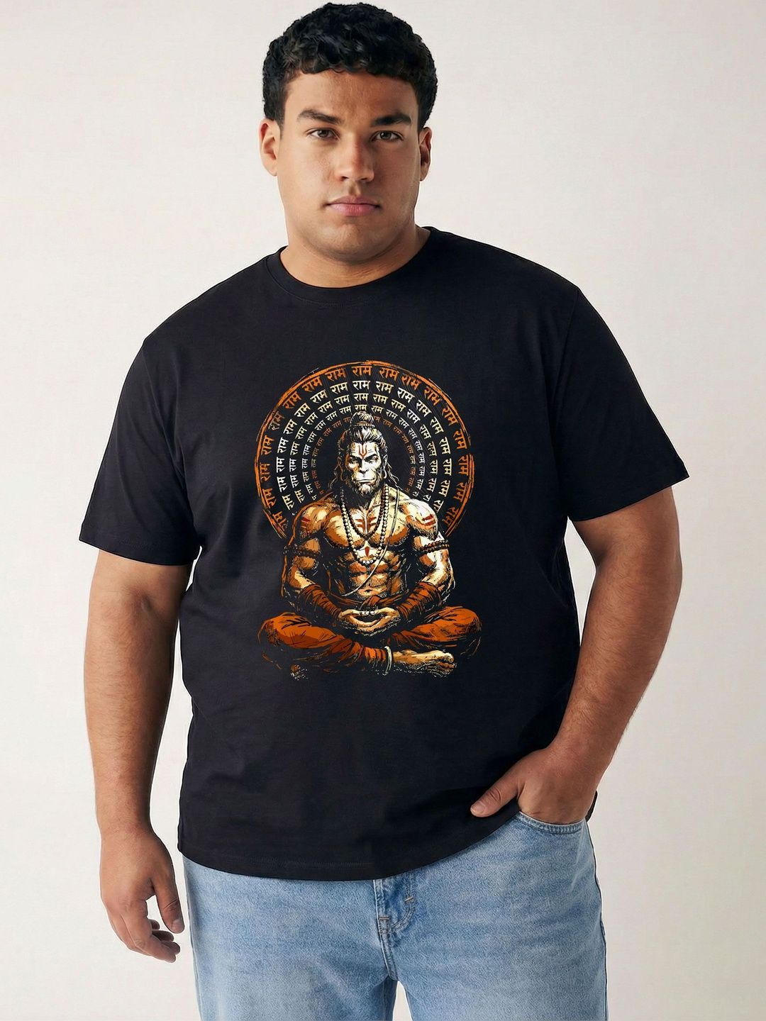 Toodle Plus Men Plus Size Graphic Print Cotton Regular Fit Casual T-Shirt