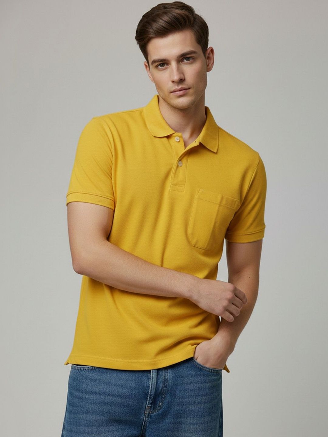 R.Code by The Roadster Life Co. Men Polo Collar T-shirt