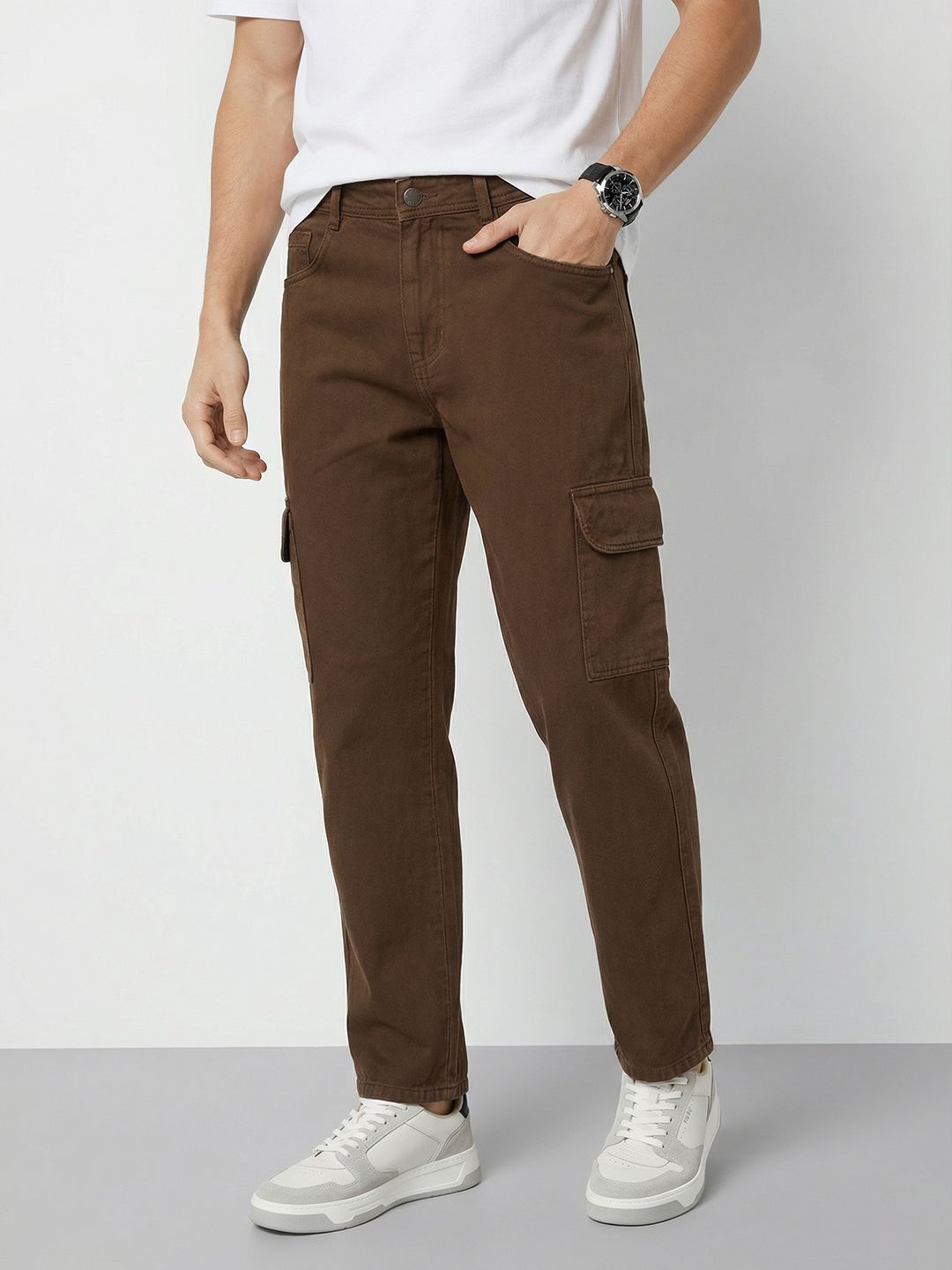 Mast & Harbour Men Relaxed Fit Mid-Rise Pure Cotton Jeans