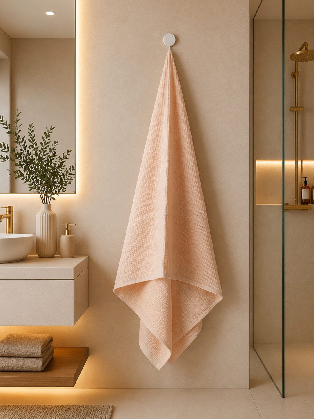 Portico New York Signature Portico New York Signature Peach-Coloured & Peach-Coloured 1 Cotton 380 GSM Bath Towel