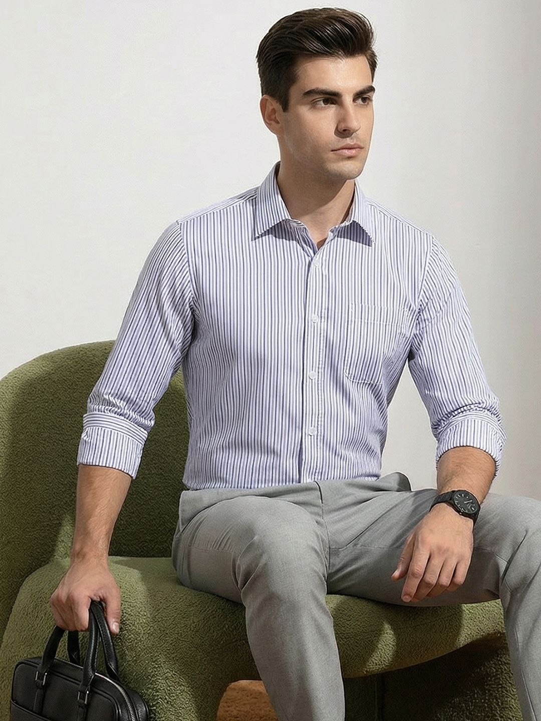 INVICTUS Striped Slim Fit Formal Shirt