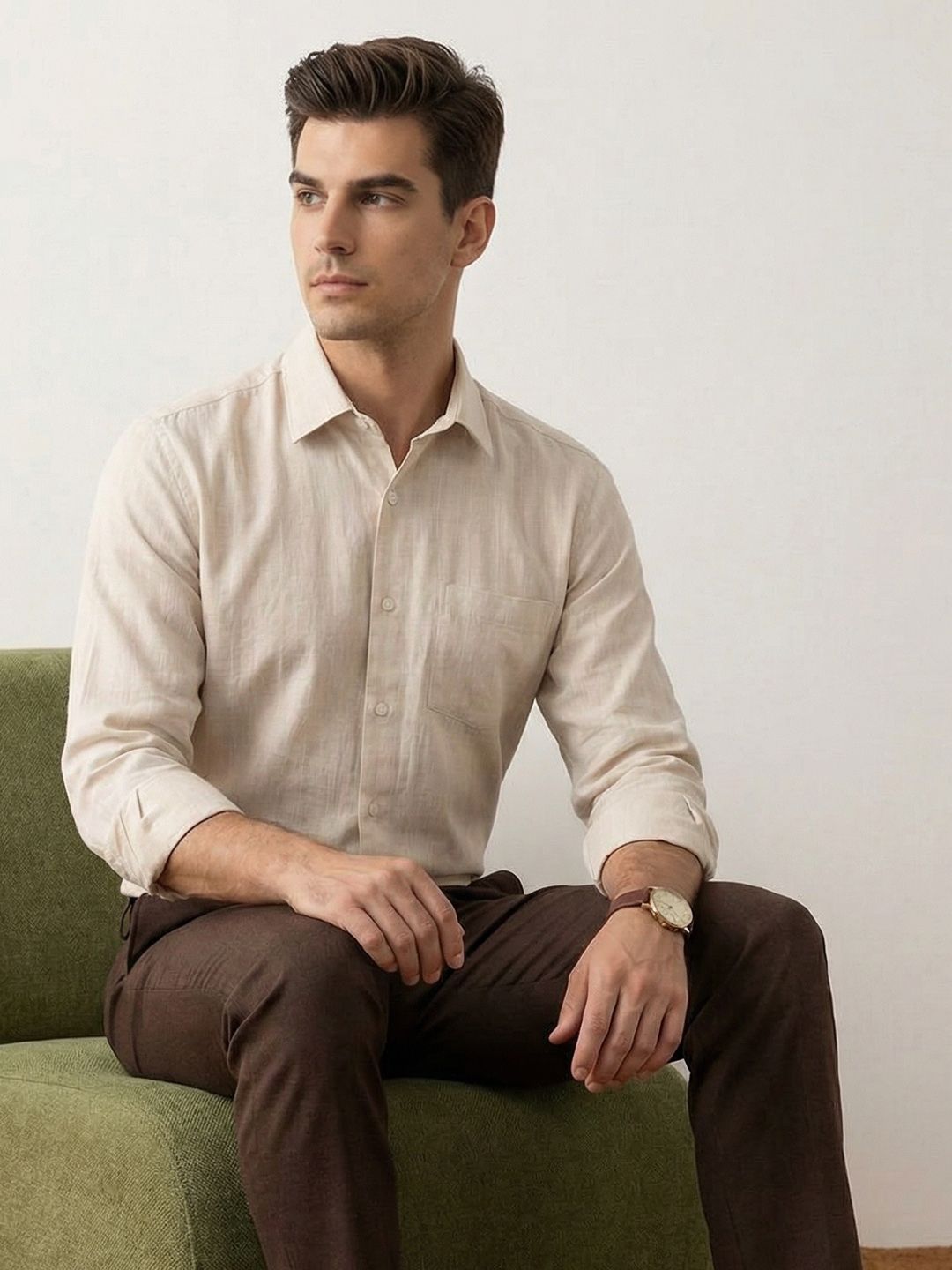 INVICTUS Textured Slim Fit Formal Shirt