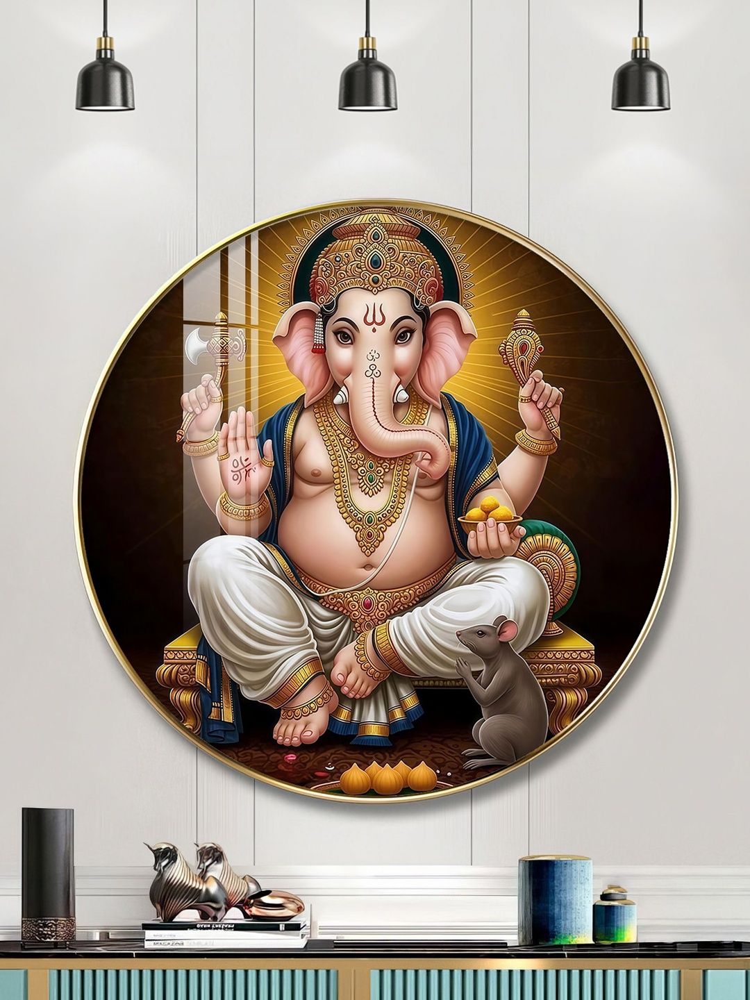 THE NEXT DECOR THE NEXT DECOR Multicoloured Single Piece Glass Religious Wall Paintings