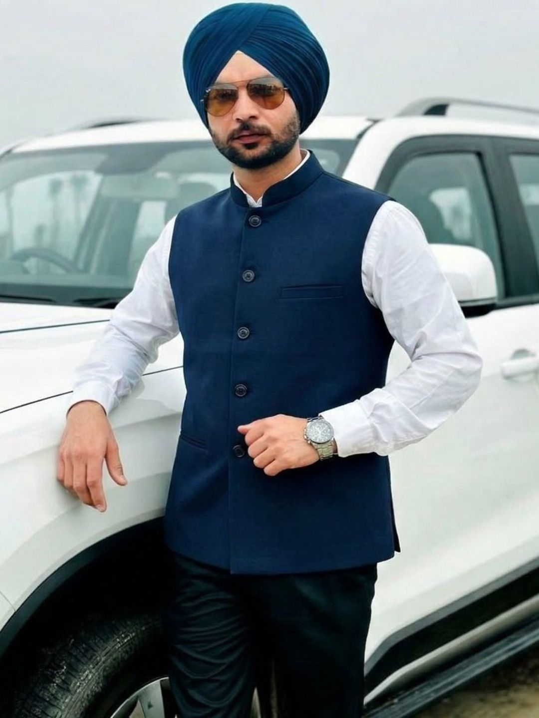THE FASHION HUB Single-Breasted Nehru Jacket