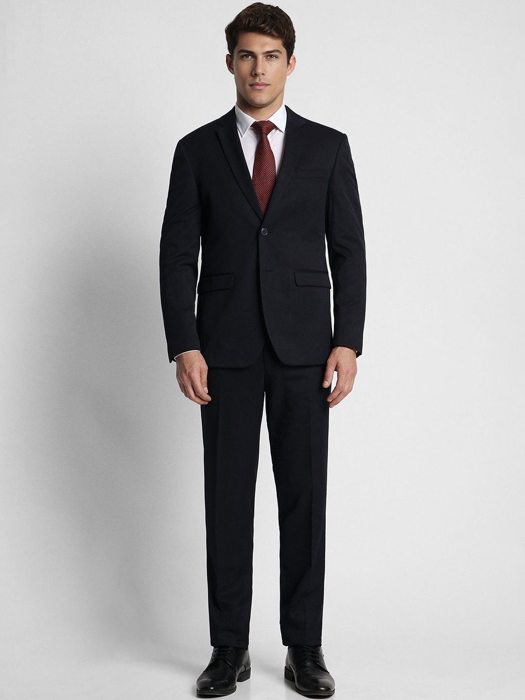 Peter England Notched Lapel Slim Fit 2 Piece Blazer and Trousers Suit