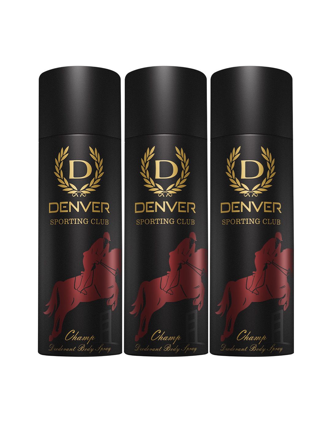 Denver Men Set of 3 Sporting Club Champ Deodorant Body Spray - 180 ml each