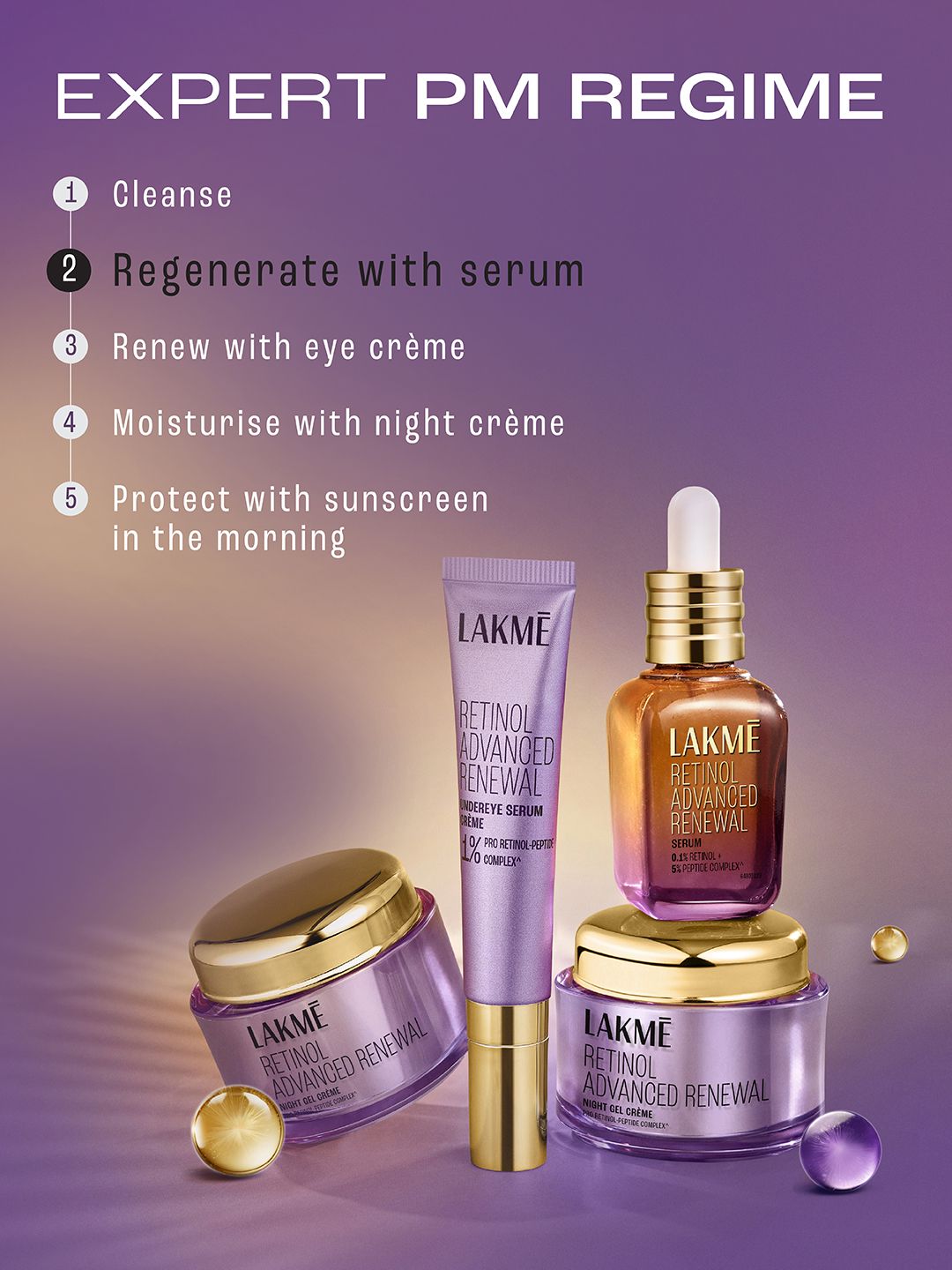 Buy Lakme Retinol Advanced Renewal Serum 0.1% Retinol + 5% Peptide