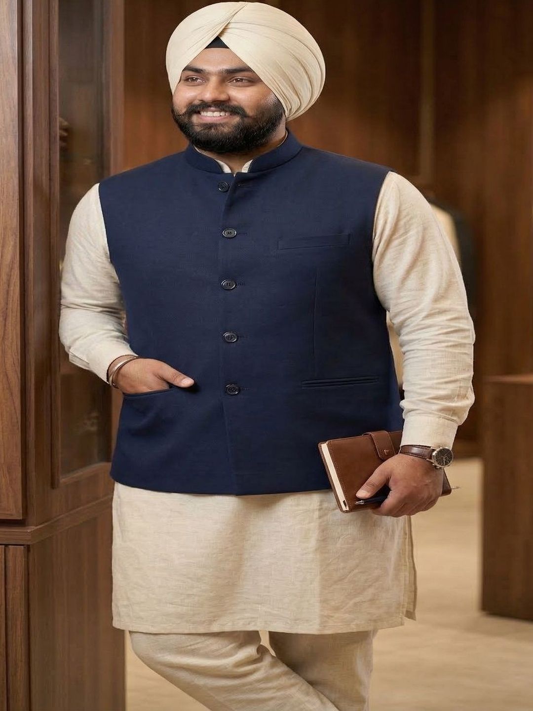 THE FASHION HUB Single-Breasted Nehru Jacket