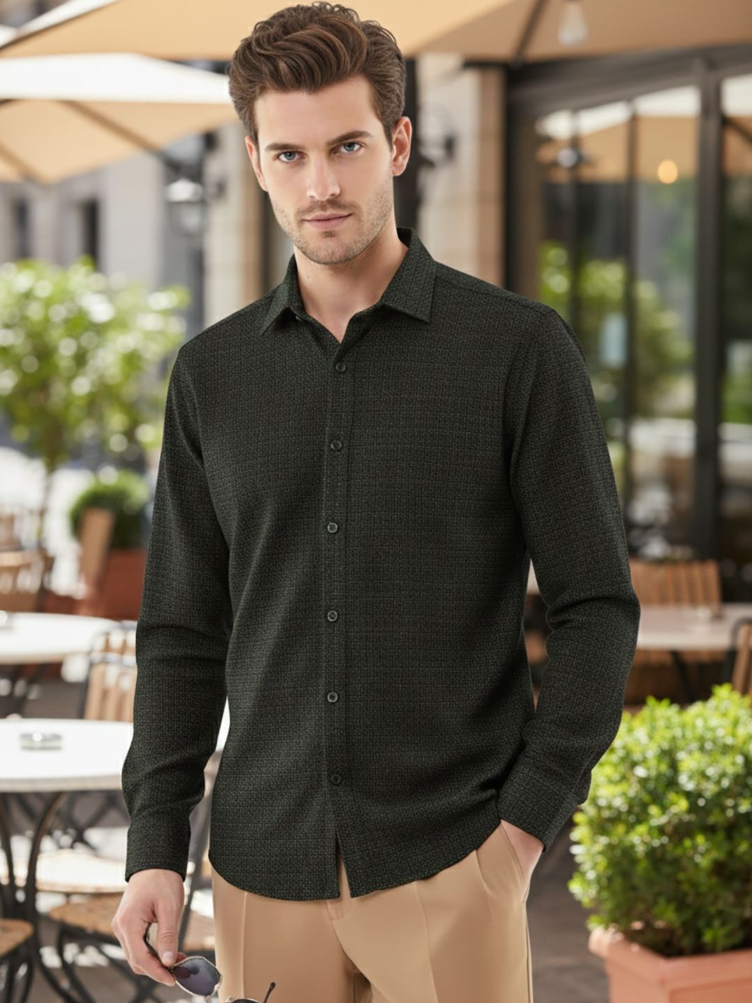R.Code by The Roadster Life Co. Men Comfort Micro Checks Printed Formal Shirt