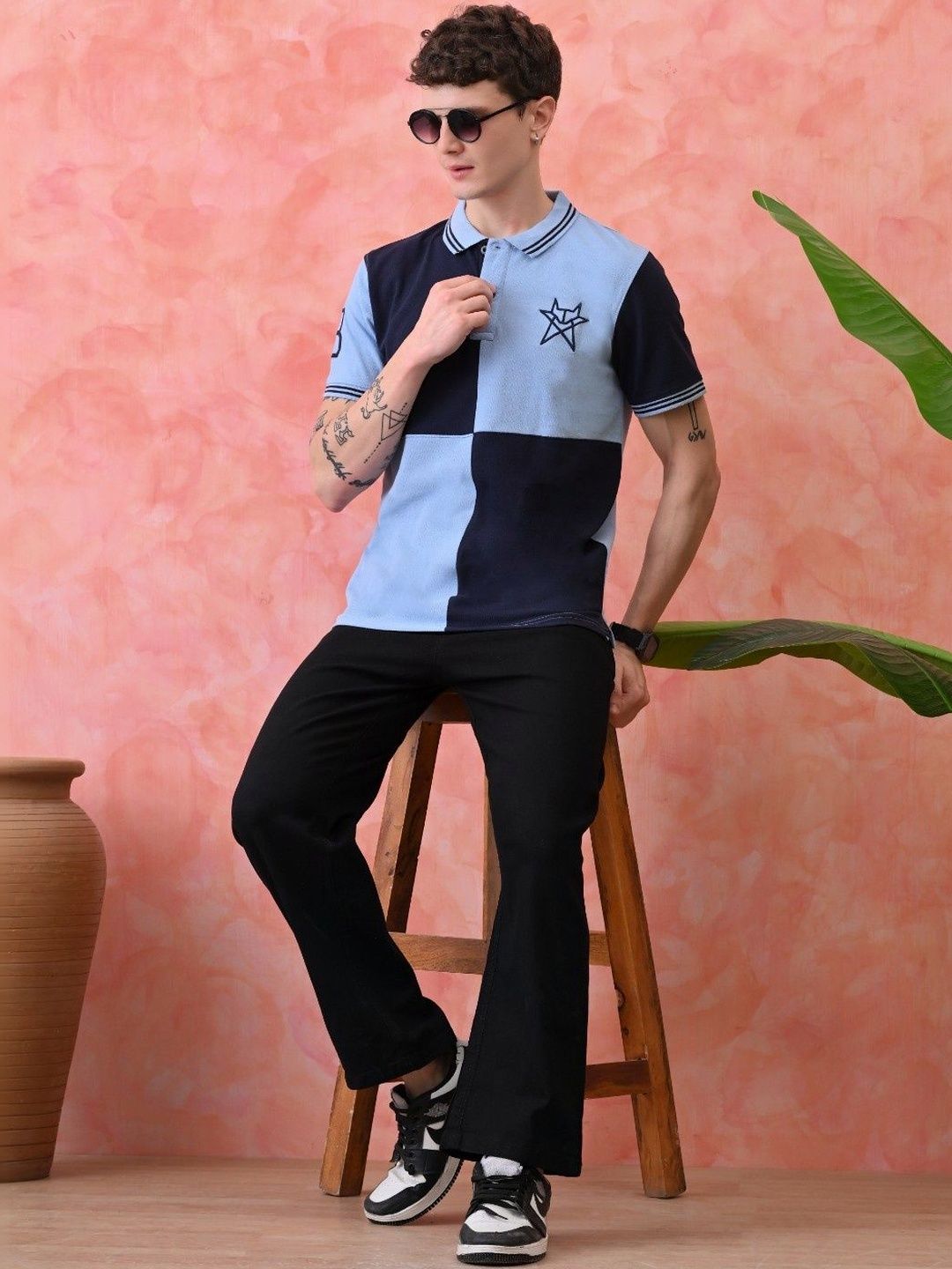 Mast & Harbour Men Polo Collar T-shirt