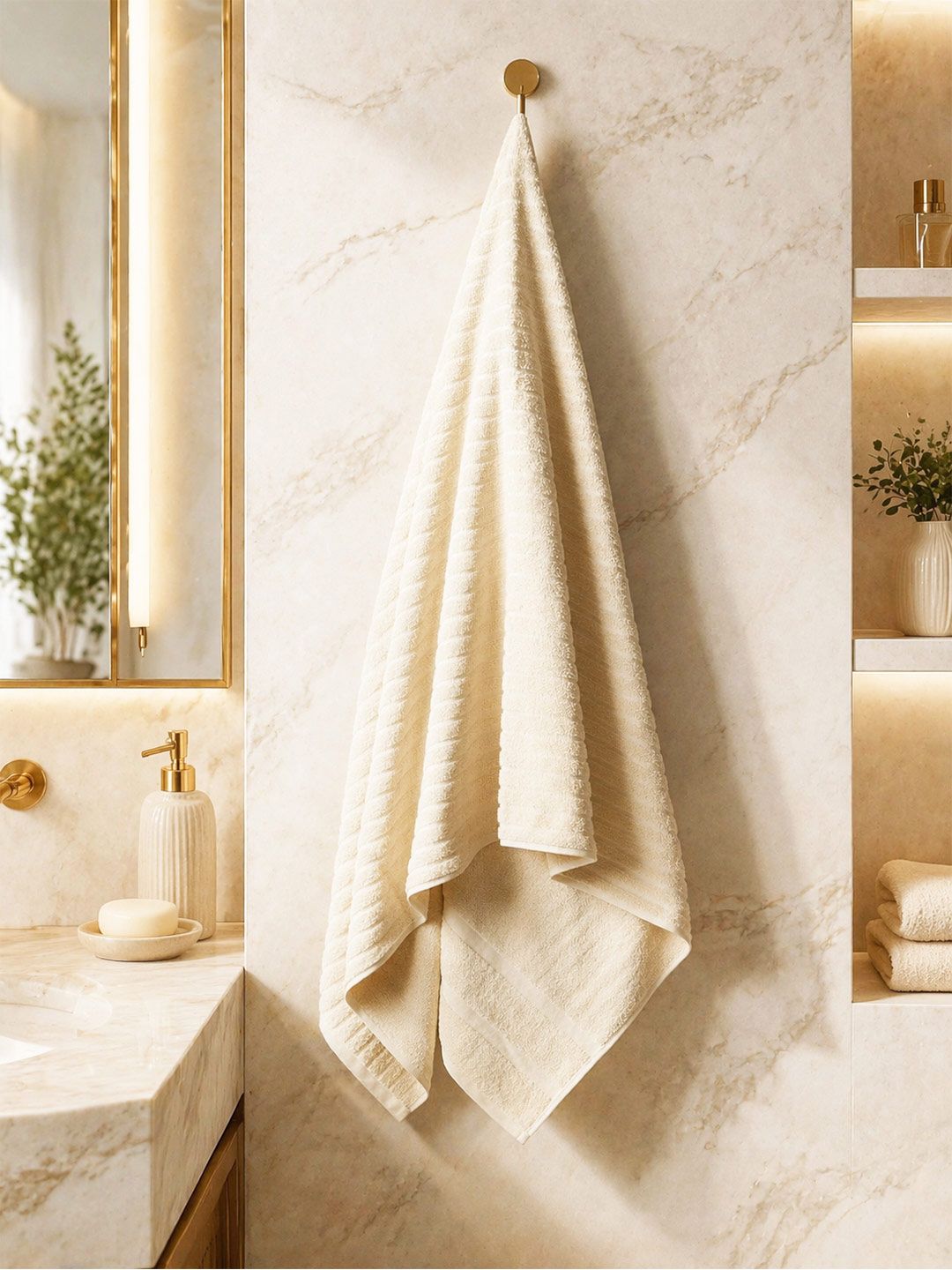 Portico New York Signature Portico New York Signature Beige & Cream-Coloured 1 Cotton 500 GSM Bath Towel