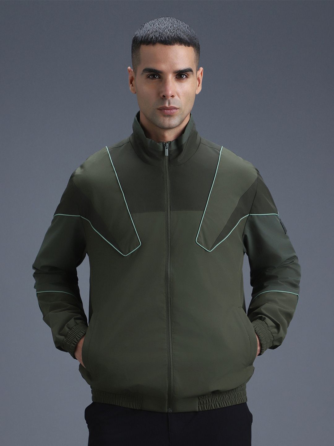 Van Heusen Flex Men Colourblocked Open Front Jacket