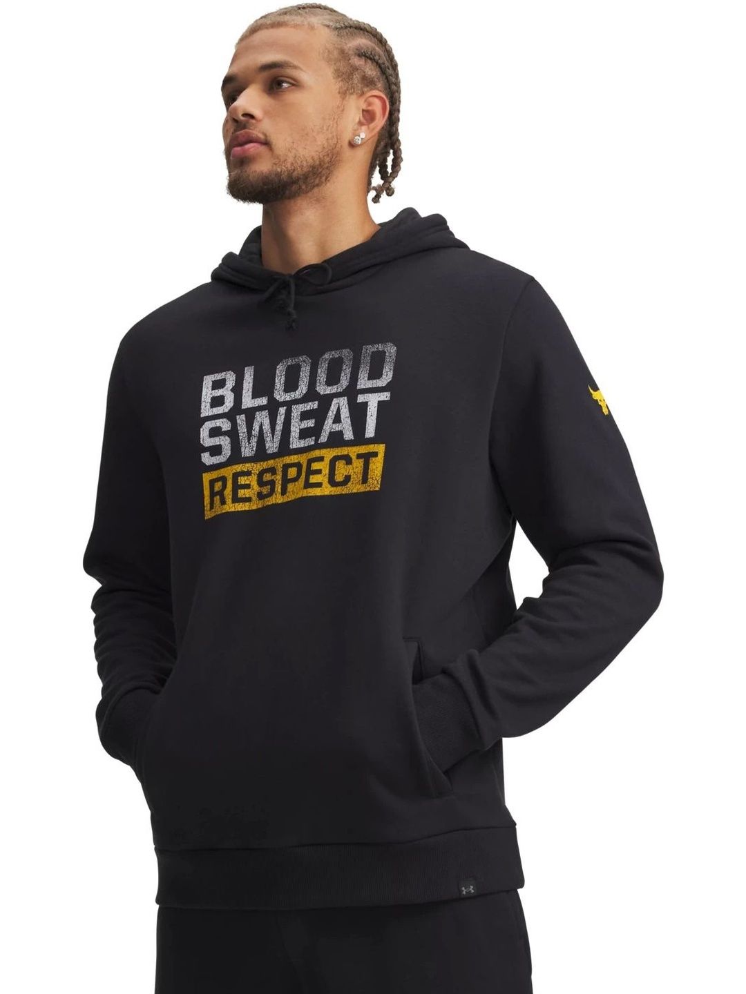 UNDER ARMOUR Project Rock Rival Printed Hooded Pullover Sweatshirt
