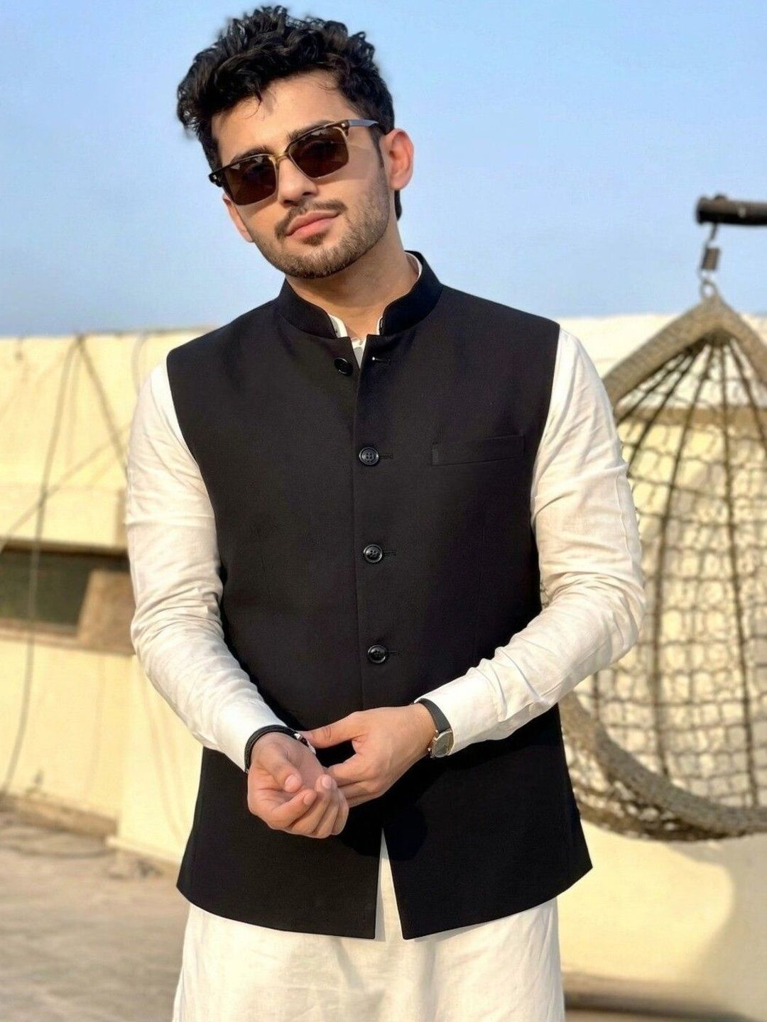 THE FASHION HUB Single-Breasted Nehru Jacket