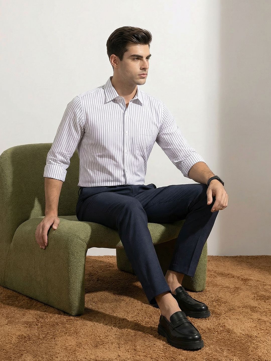INVICTUS Striped Slim Fit Formal Shirt