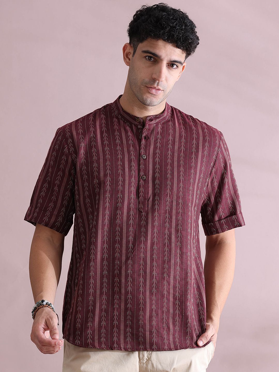 FILORI STUDIO Men Dobby Kurta
