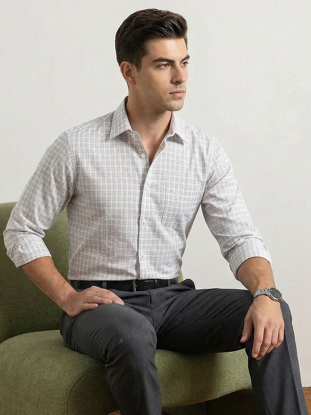 INVICTUS Checked Slim Fit Formal Shirt