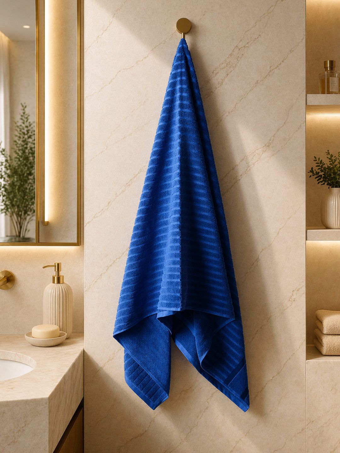 Portico New York Signature Portico New York Signature Navy Blue & Blue 1 Cotton 500 GSM Bath Towel