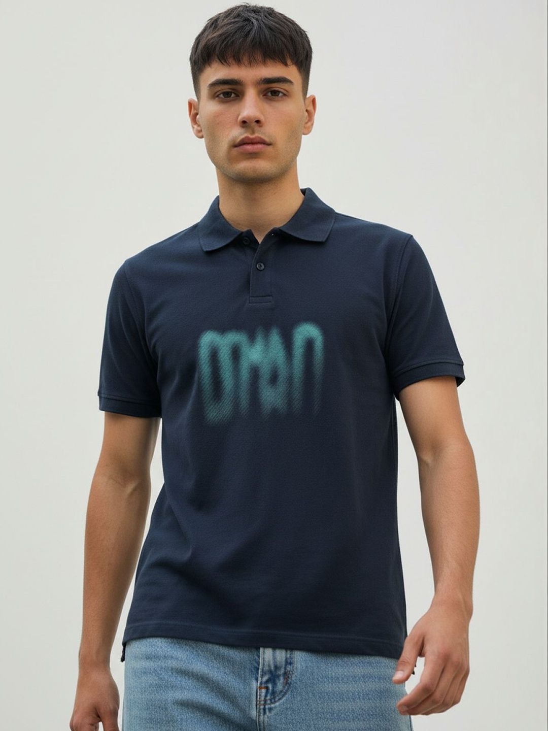 SZN Men Printed Polo Collar T-shirt