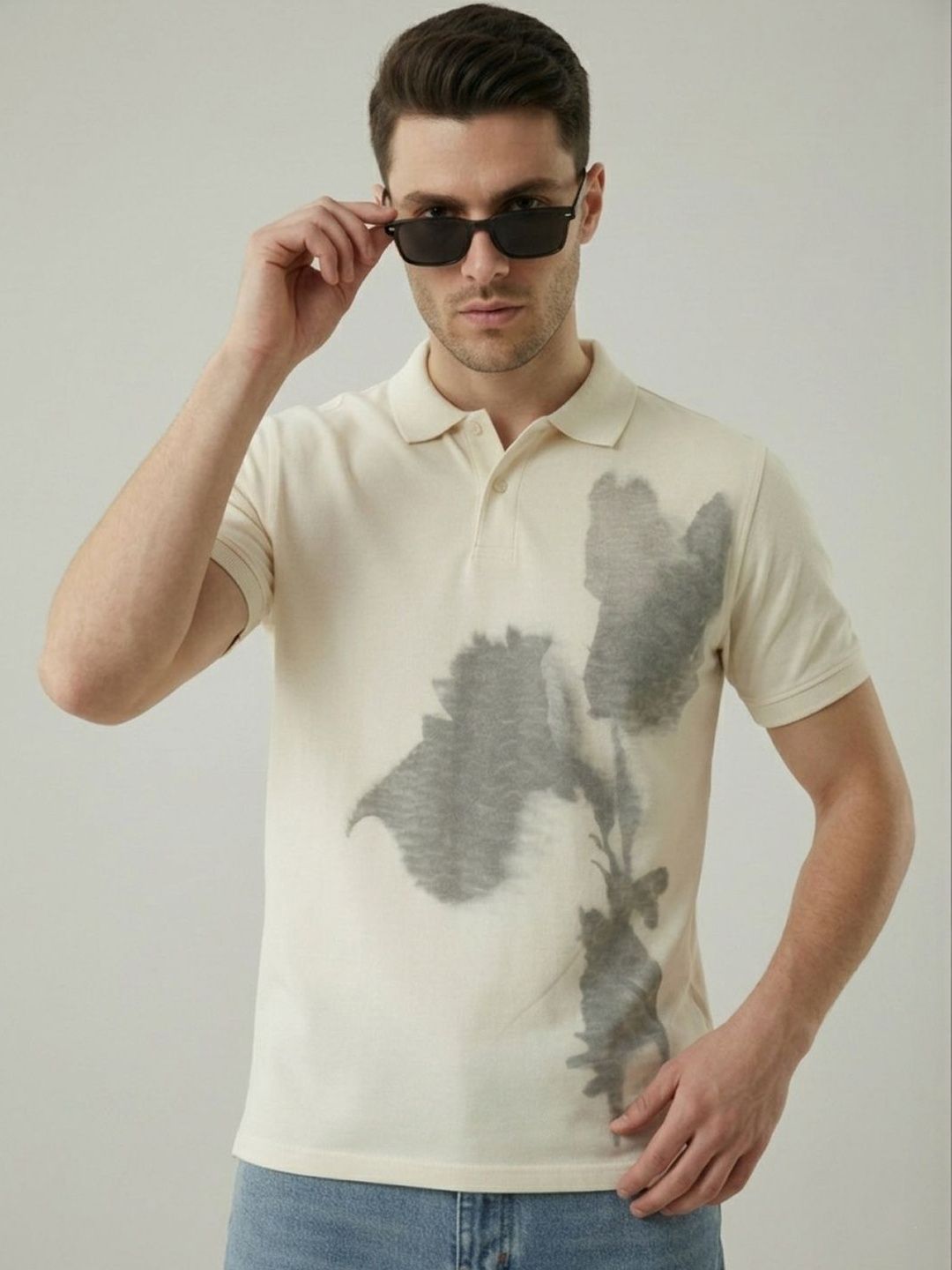 SZN Men Printed Polo Collar T-shirt