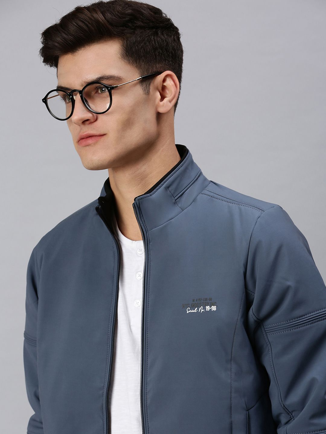 SHOWOFFFF Men Typography Lightweight Bomber Jacket