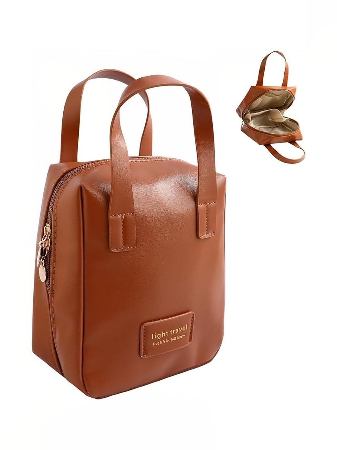 Sunesh Creation Brown Set of 1 Reusable Makeup Organiser Organisers