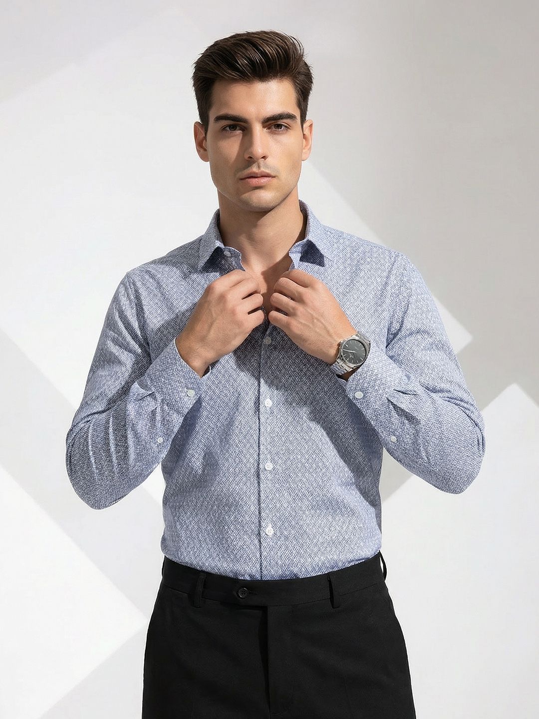 INVICTUS Slim Fit Printed Pure Cotton Formal Shirt