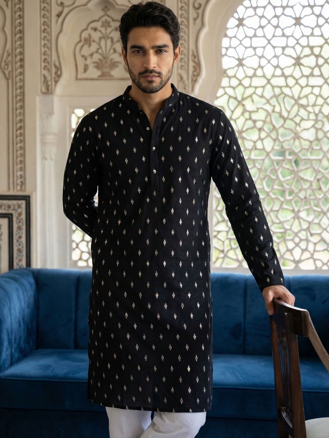 Anouk Men Geometric Printed Kurta