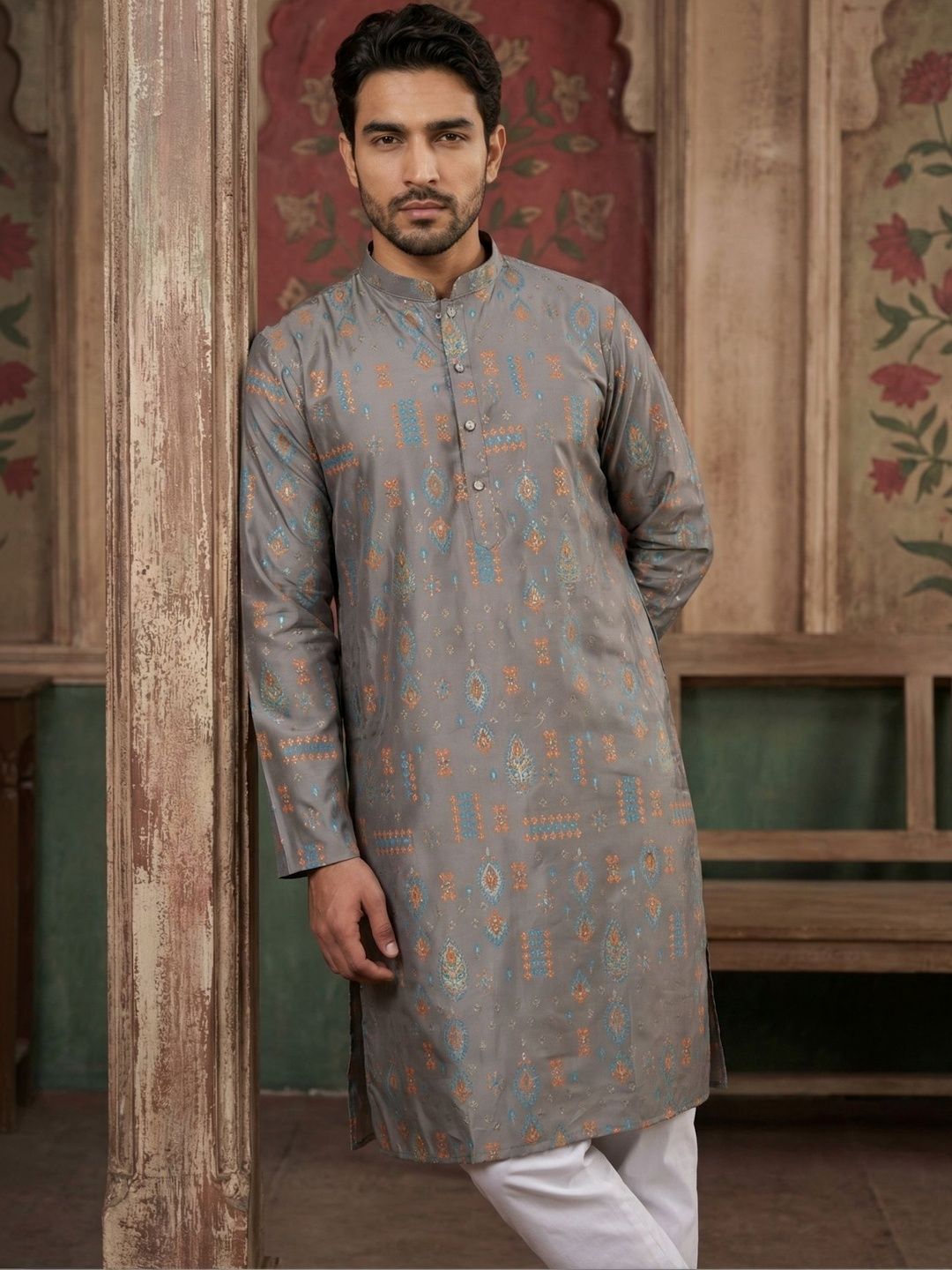 Anouk Men Floral Printed Kurta