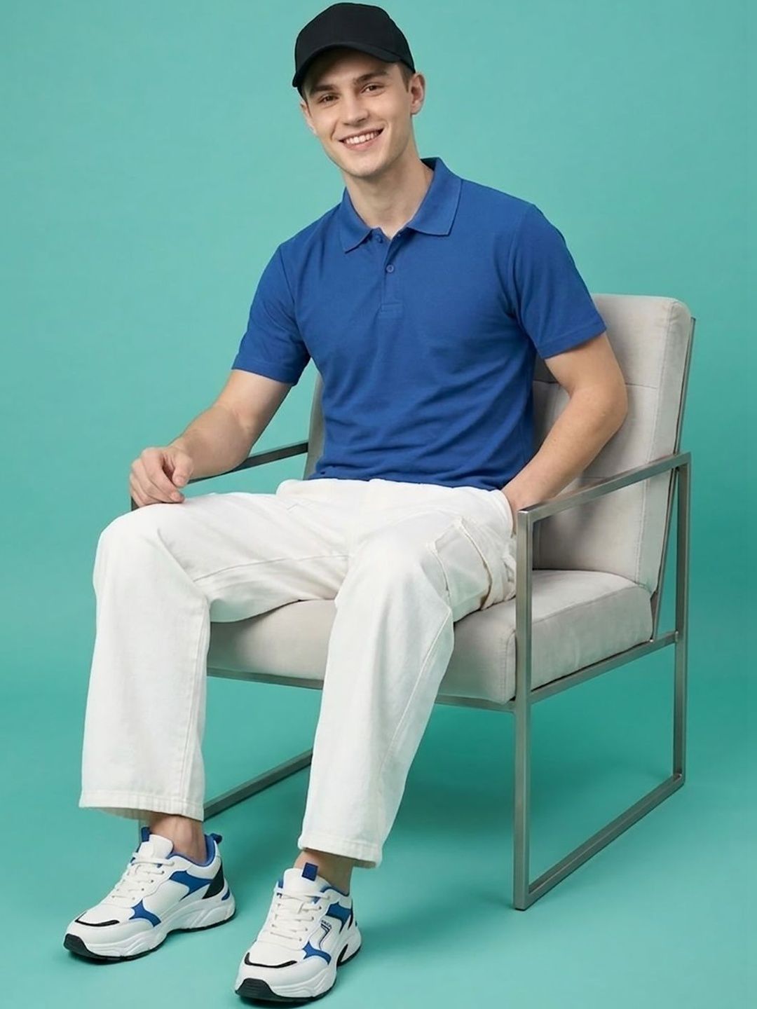 HERE&NOW Men Polo Collar T-shirt
