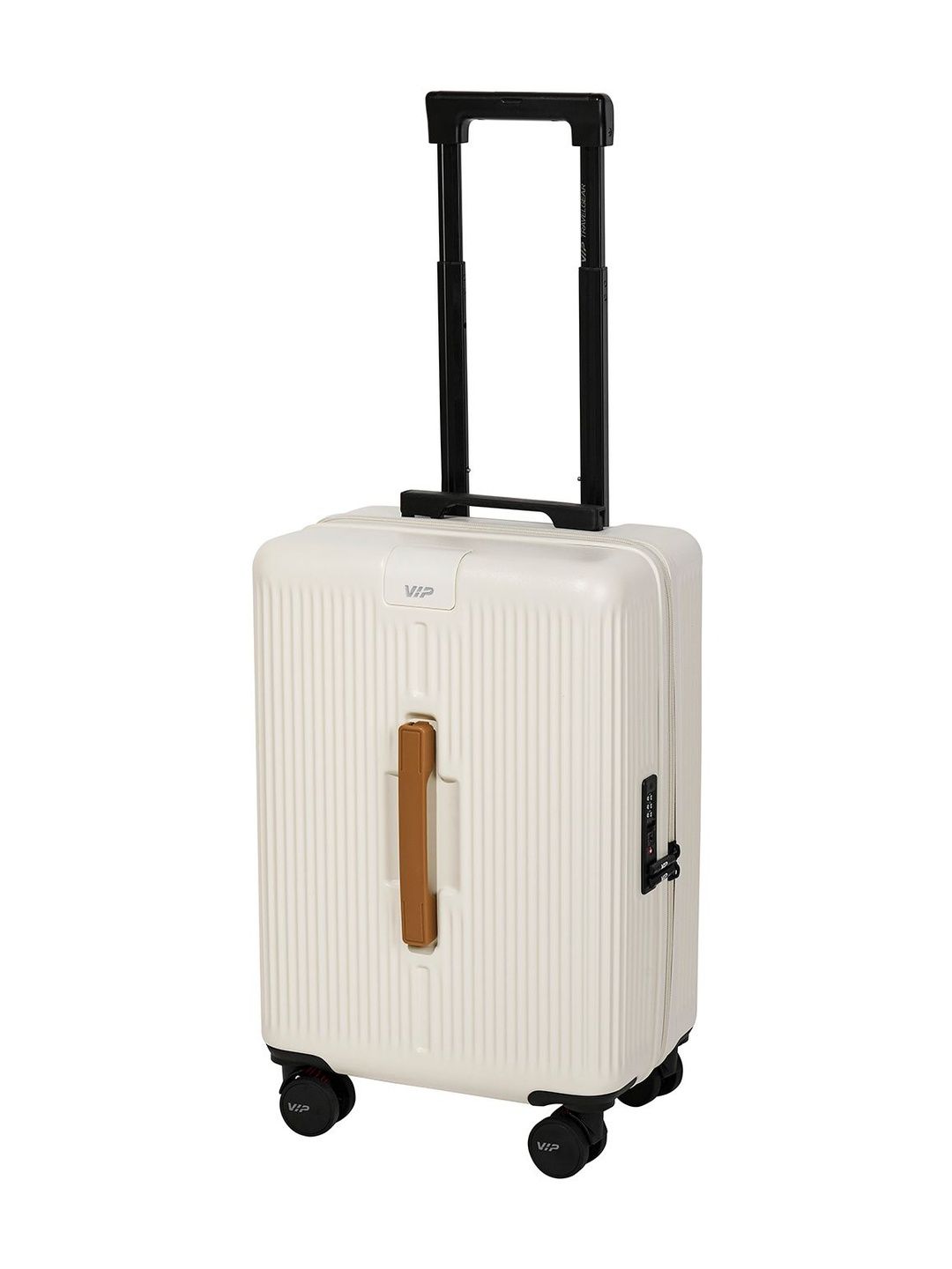 VIP VIP Unisex Pod White Small Hard Luggage 55.5cm Cabin Trolley Bag with Flushed TSA Lock