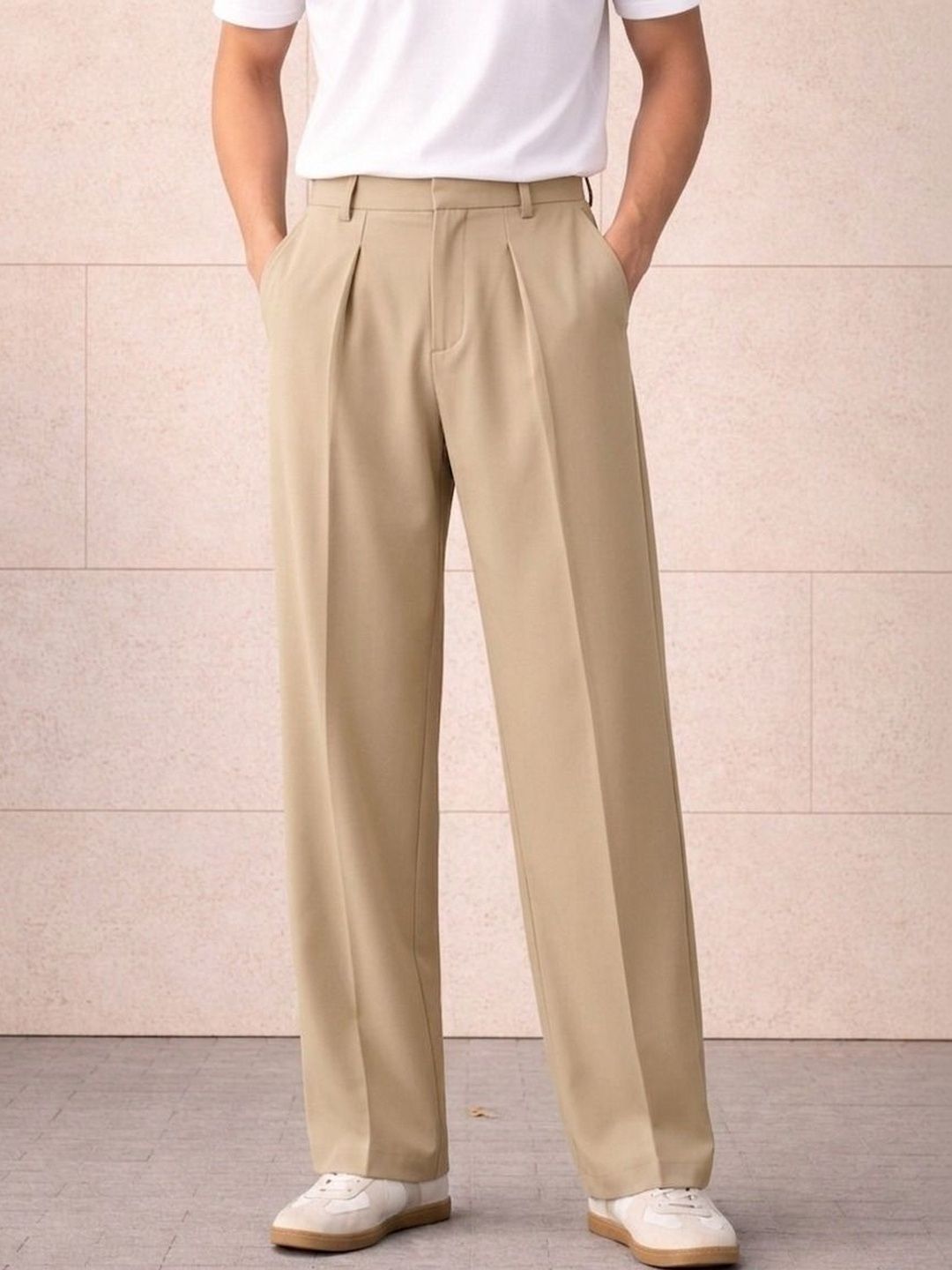NOWI Men Pleated Trousers