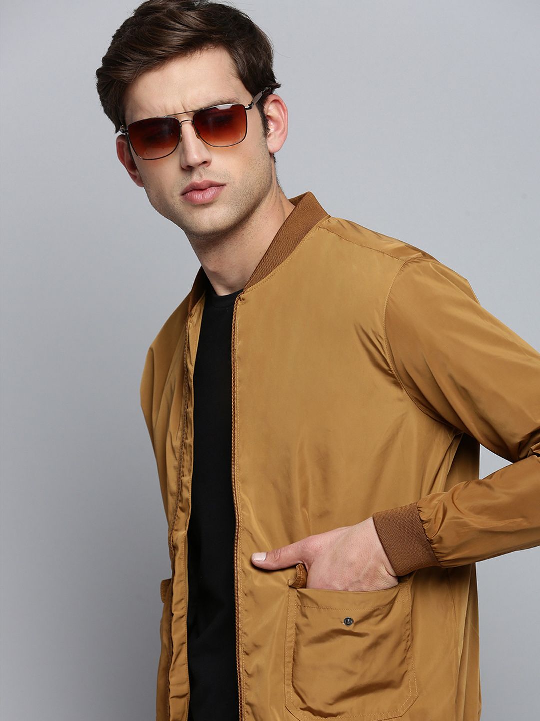 SHOWOFFFF Men Water Resistant Bomber Jacket