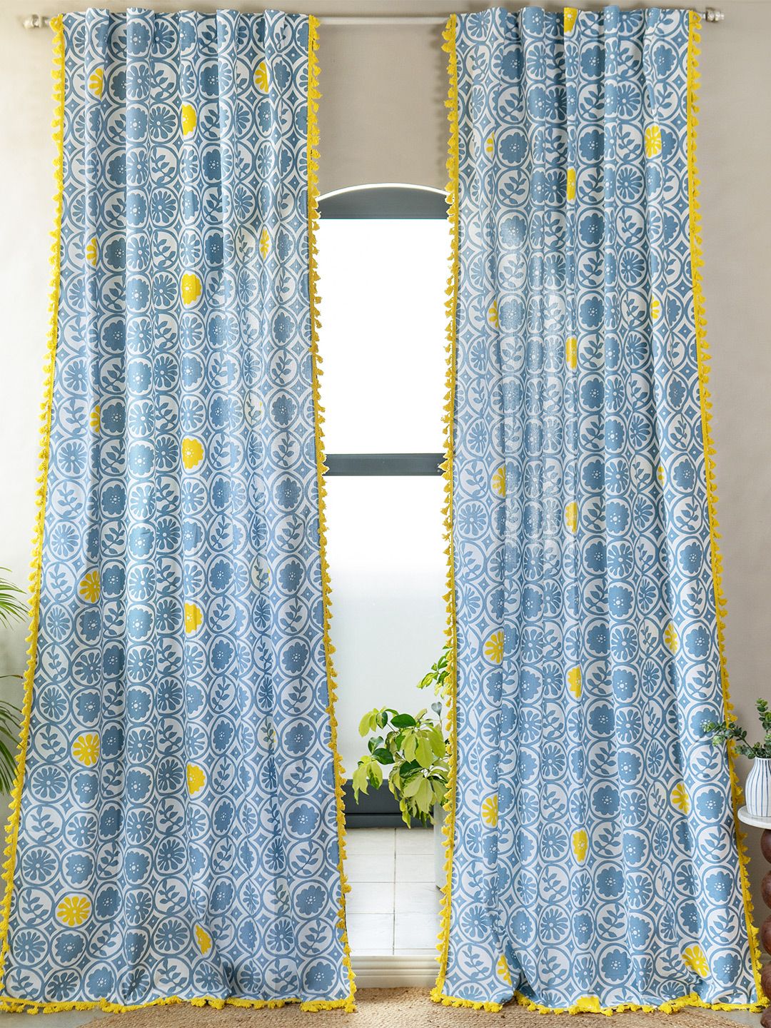 Tranquebar Home Single Panel- Anya Cotton Window Curtain - 6 Feet