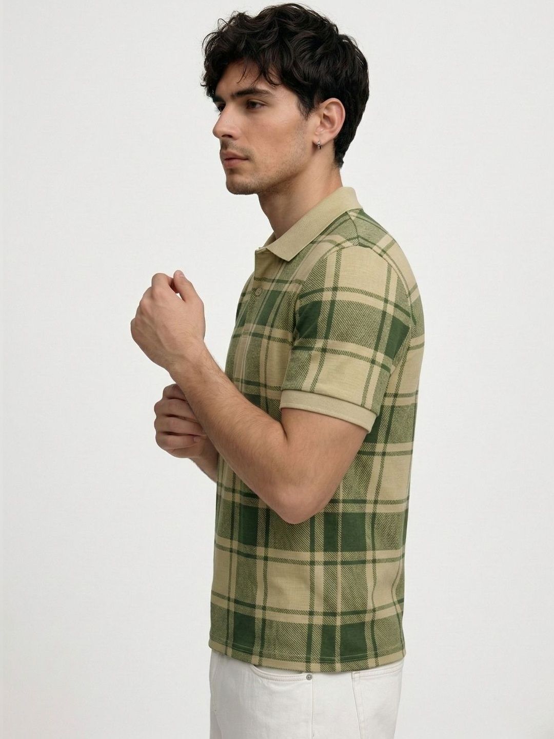 SZN SZN Men Checked Polo Collar T-shirt