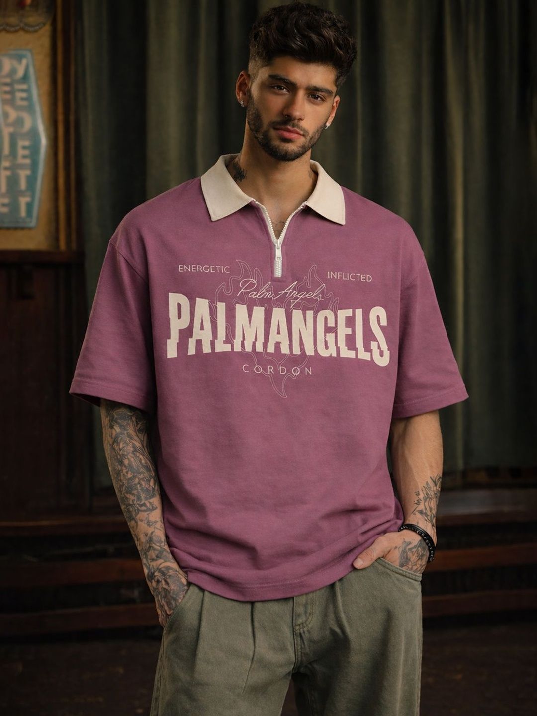 Force Men Printed High Neck T-shirt
