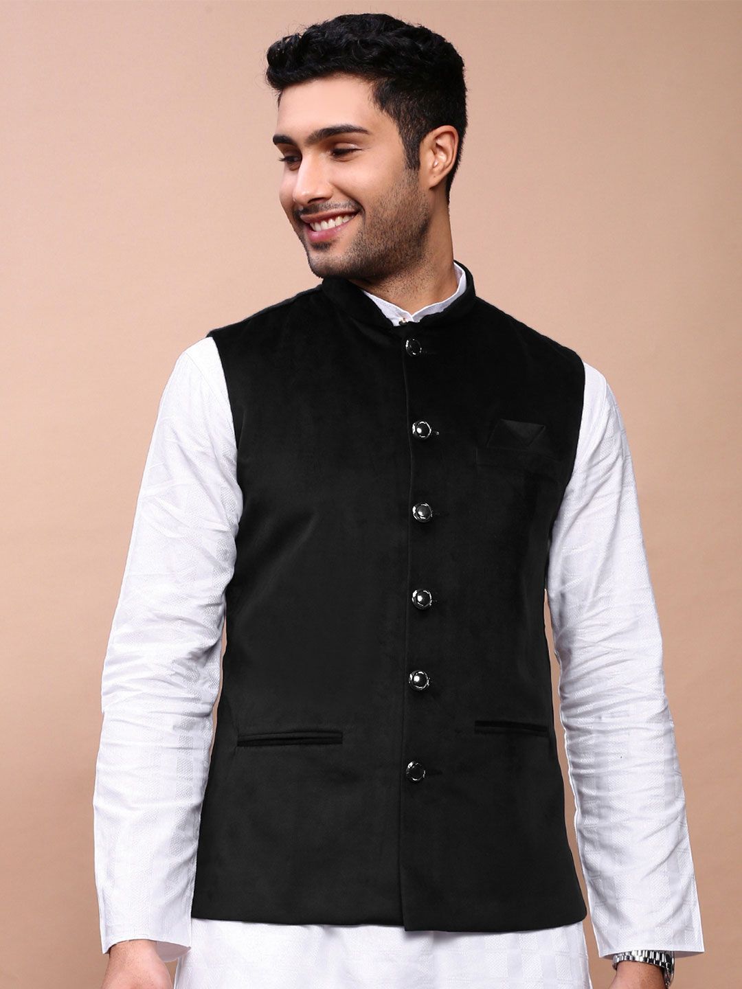 SHOWOFFFF Slim Fit Mandarin Collar Nehru Jackets