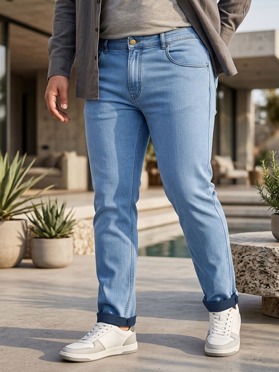 Urbano Plus Men Regular Fit Light Fade Stretchable Jeans
