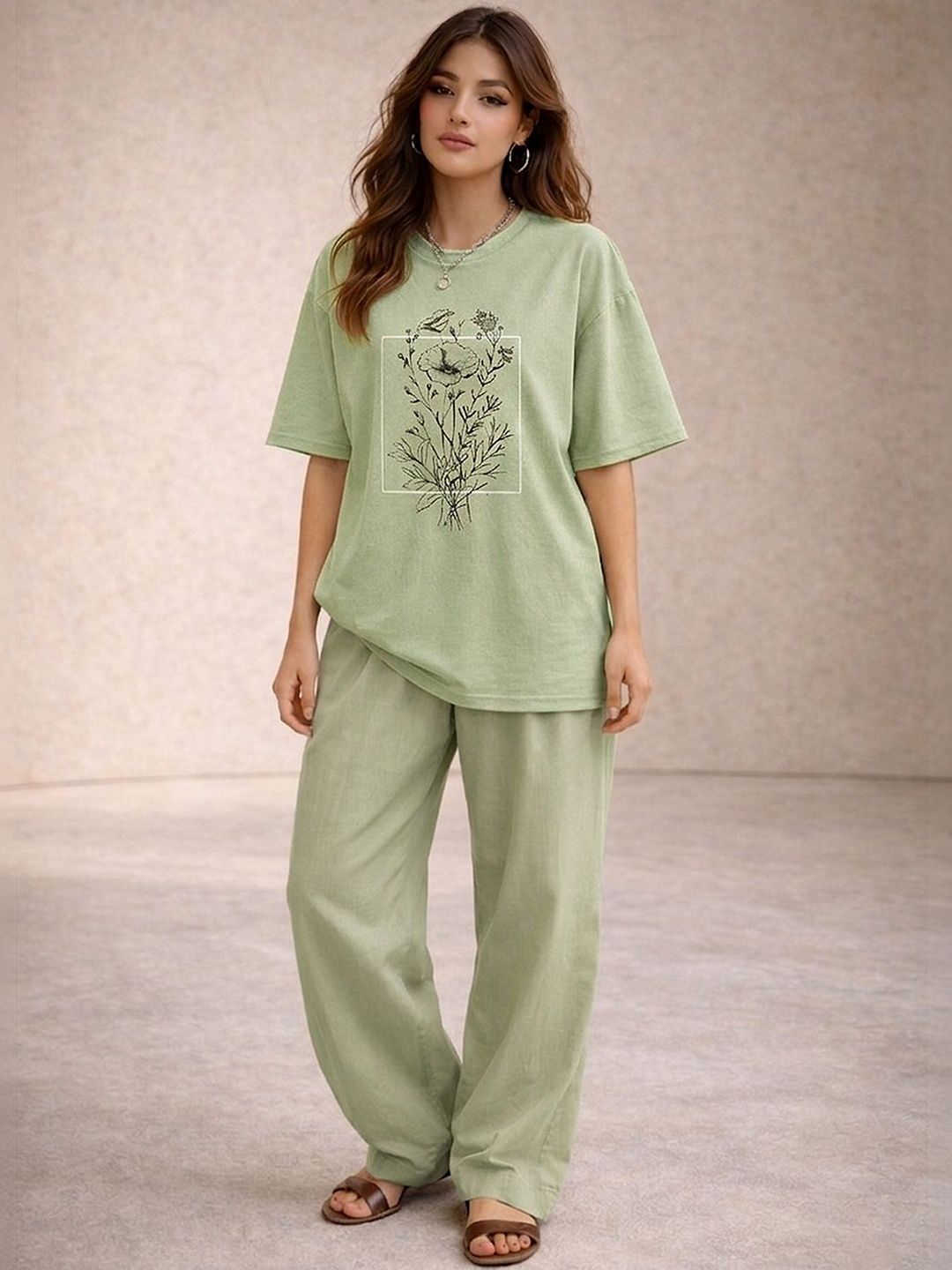 Moda Rapido Women Printed Drop-Shoulder Sleeves T-shirt
