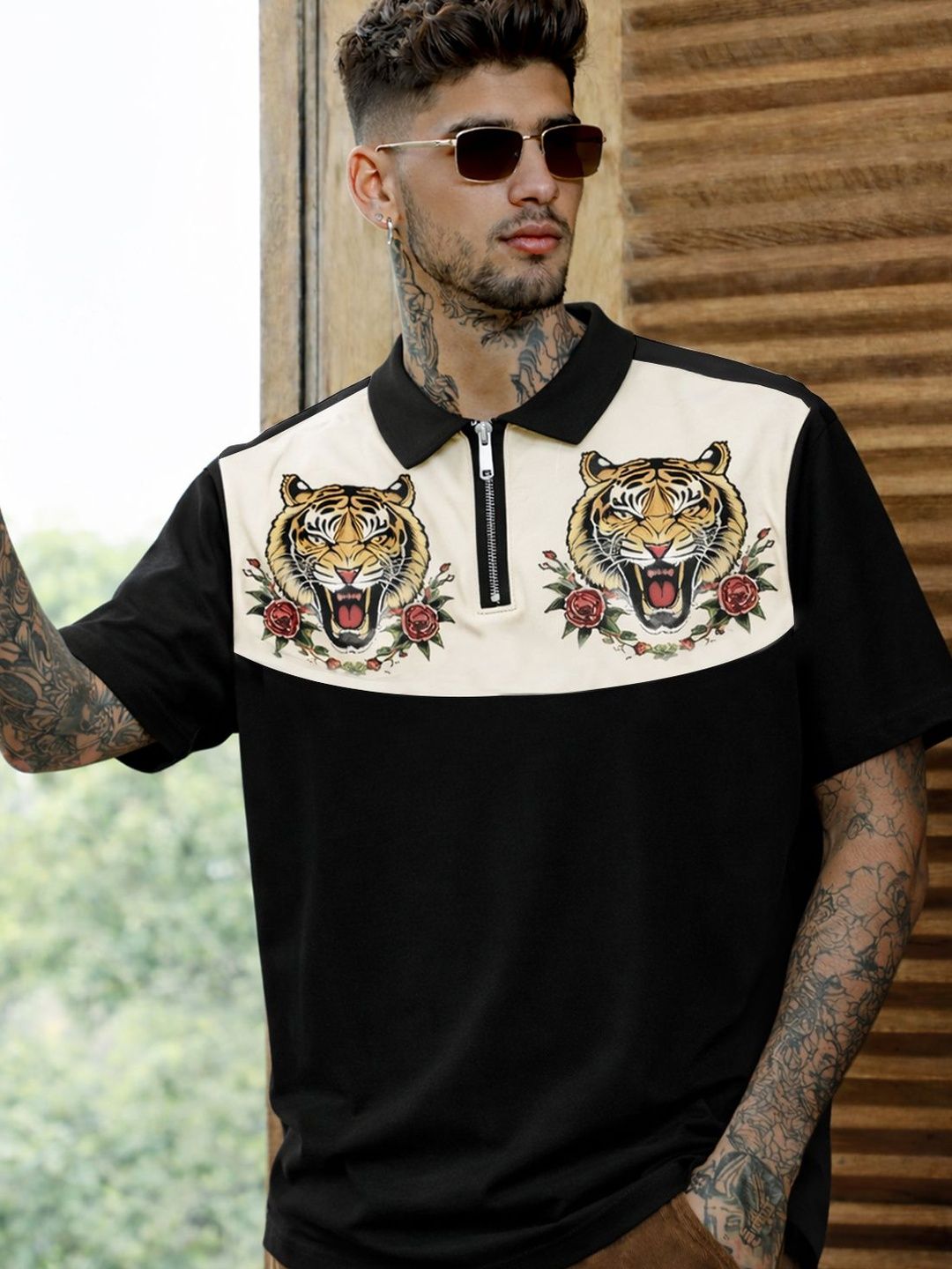Force Men Printed High Neck T-shirt