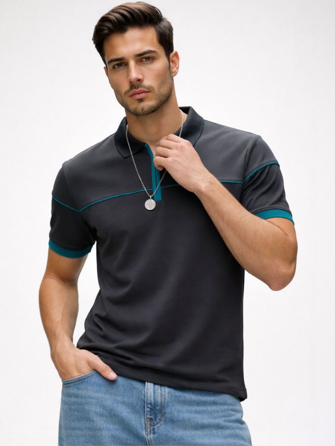 SZN Men Polo Collar T-shirt